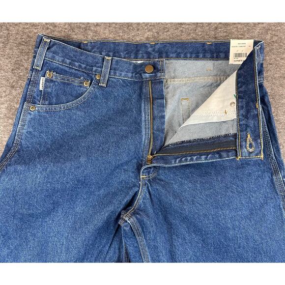 NWT Carhartt Jeans Mens 36x30 Relaxed Fit Carpenter B171 Straight Leg Workwear - Picture 4 of 10
